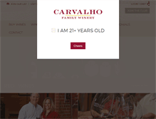 Tablet Screenshot of carvalhofamilywinery.com